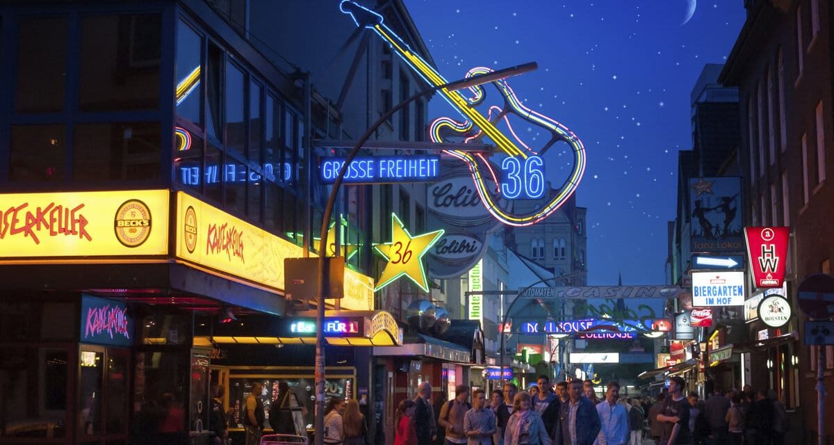 Die Reeperbahn auf St. Pauli