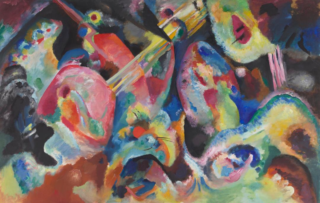 Vassily Kandinsky, Improvisation Sintflut, 1913, Öl auf Leinwand, Städtische Galerie im Lenbachhaus und Kunstbau in München