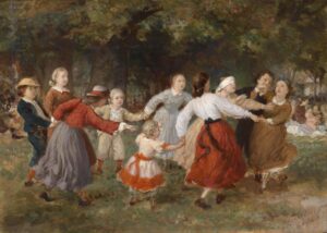 Ferdinand Laufberger, Das Blinde-Kuh-Spiel, Wien, 1865, Öl auf Leinwand © Otmar Rychlik