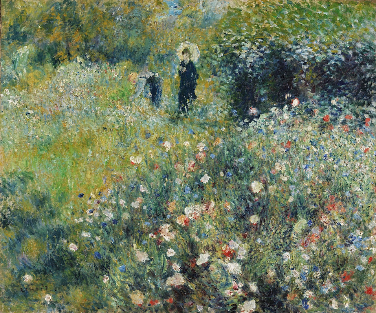 Pierre-Auguste Renoir, Frau mit Sonnenschirm in einem Garten, 1875, Öl auf Leinwand, 54,5 × 65,0 cm, Museo Nacional Thyssen Bornemisza, Madrid, Foto: © Museo Nacional Thyssen-Bornemisza, Madrid