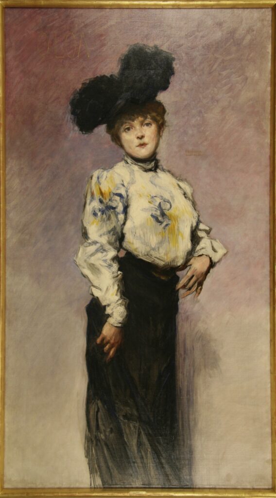 Theodor Josef Ethofer (1849–1915), Bildnis einer Dame mit schwarzem Hut (Olga Petritschek), 1900, Öl auf Leinwand © Salzburg Museum (Geschenk des Salzburger Museumsvereins)