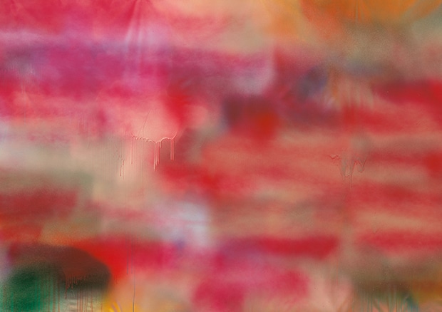 Katharina Grosse, Ohne Titel, Detail, 2001, Acryl auf Leinwand, Silard Isaak Collection © 2023, ProLitteris, Zurich