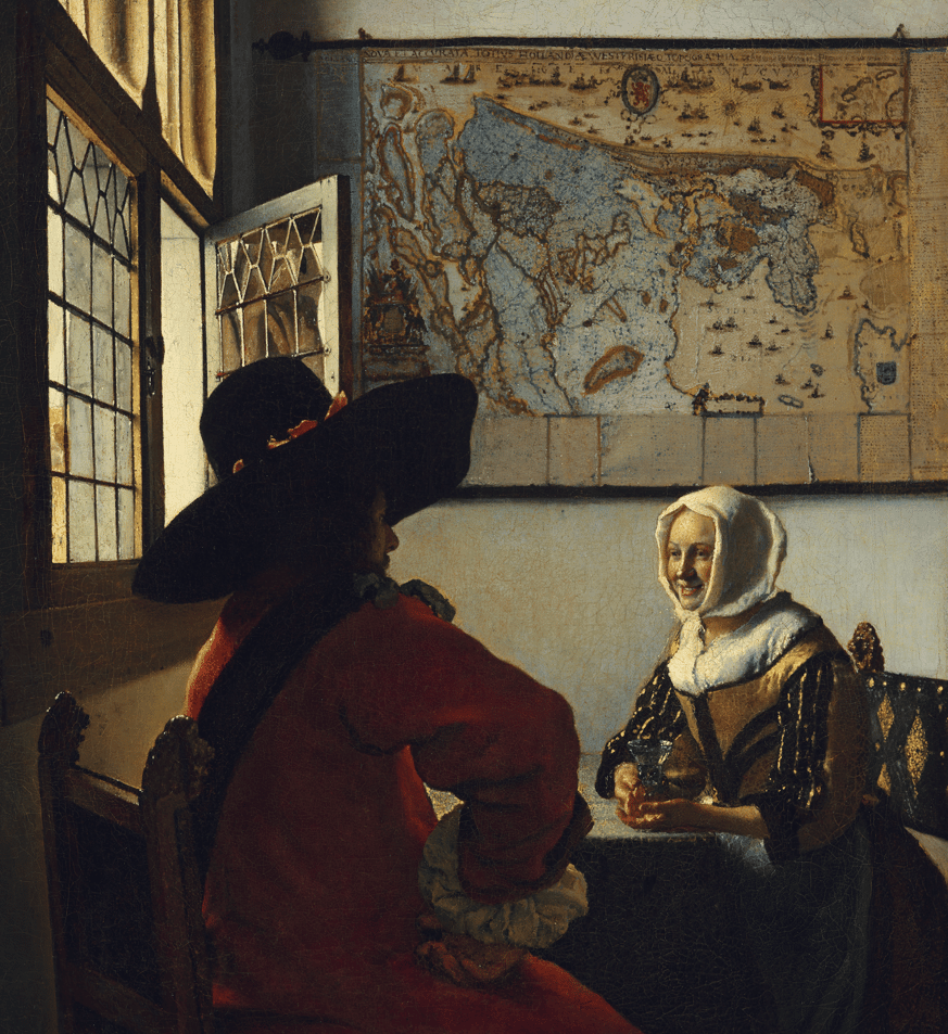 Der Soldat und das lachende Mädchen, Johannes Vermeer, 1657-58, Öl auf Leinwand, © The Frick Collection, New York. Photo: Joseph Coscia Jr