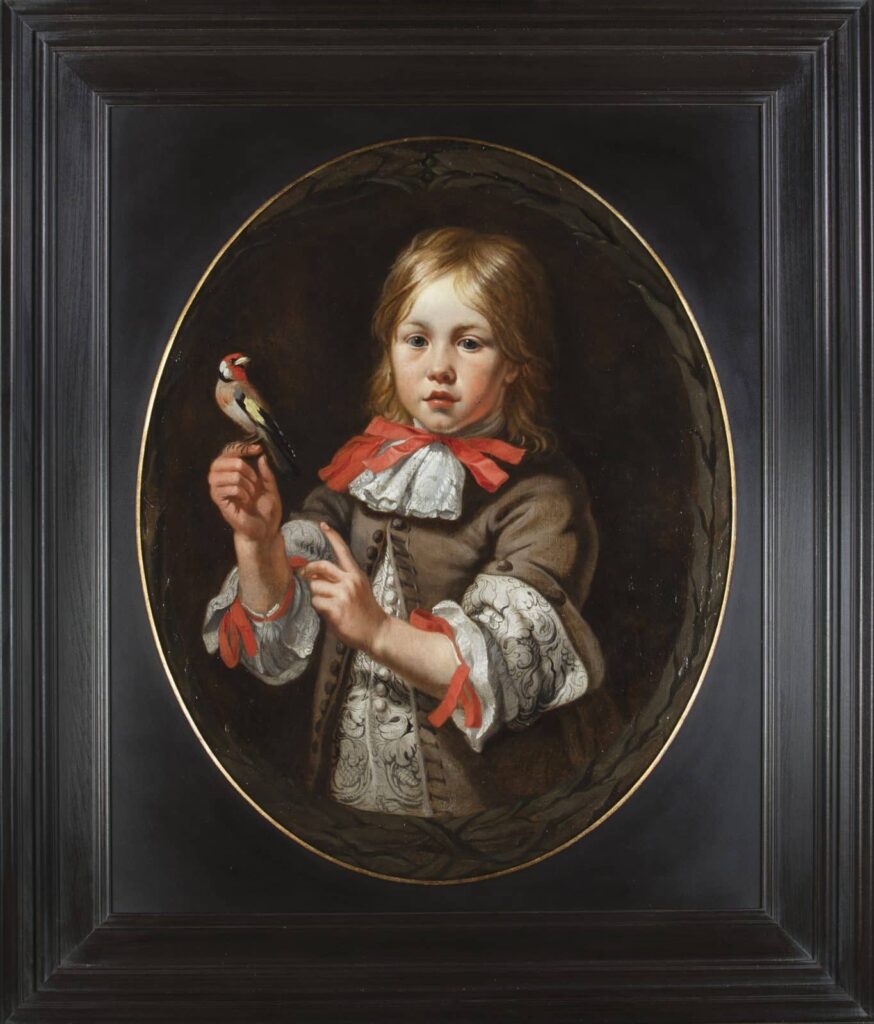 Bartholomeus van der Helst, 1613-1670, Knabe mit Stieglitz, 17. Jh., Öl auf Leinwand