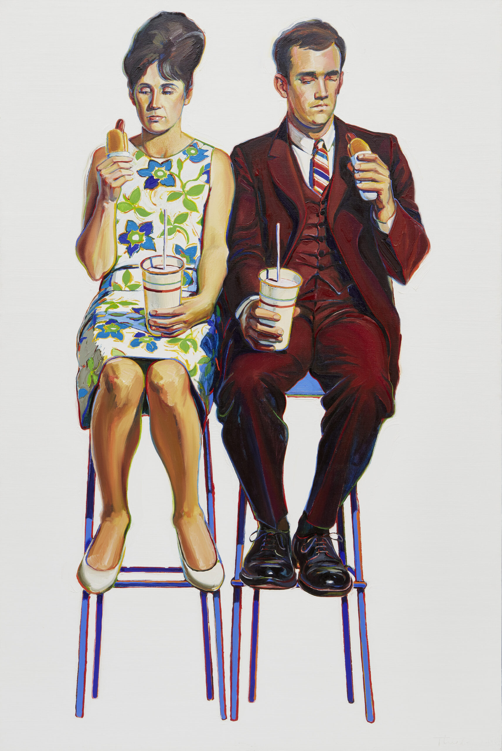 Wayne Thiebaud, Eating Figures (Quick Snack), 1963, Öl auf Leinwand, Privatsammlung, Courtesy Acquavella Galleries © Wayne Thiebaud Foundation/2022, ProLitteris, Zurich