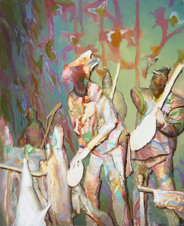 Andrej Auch, Behind the park, 2022, Öl auf MDF-Platte© Andrej Auch