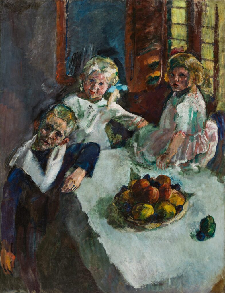 Anton KOLIG, Kindergruppe vor dem Fenster, 1911, Privatbesitz © Auktionshaus im Kinsky GmbH, Wien
