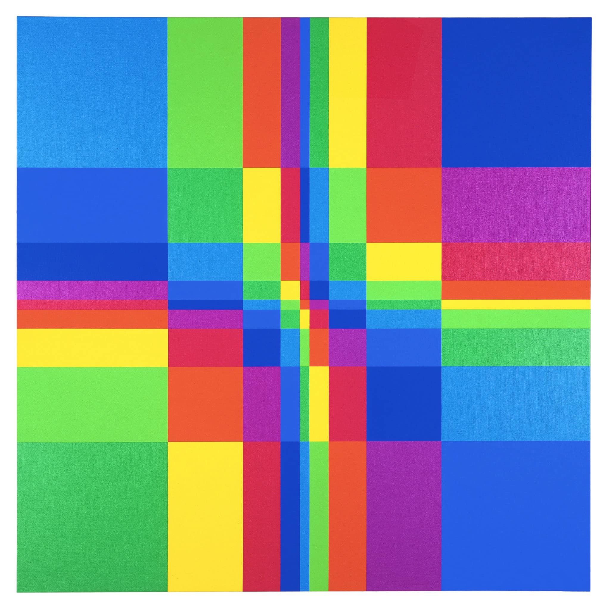 Richard Paul Lohse, Neun horizontale und neun vertikale Farbreihen, 1950/1985, Öl auf Leinwand© VG Bild-Kunst, Bonn 2022