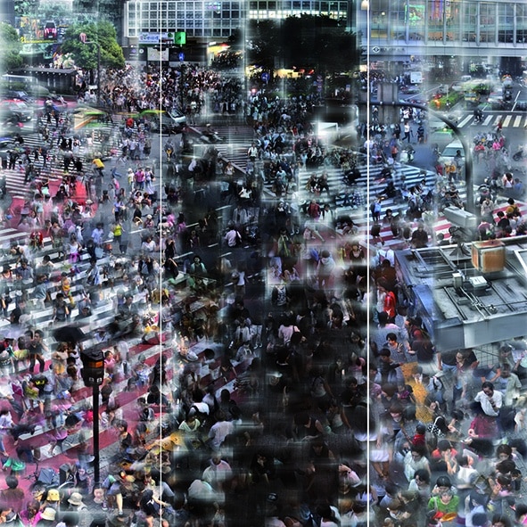 Katharina Struber, 24 Stunden Shibuya aus der Serie Picture the Multitude, 2003, © Katharina Struber / Bildrecht Wien, 2023, Foto: Katharina Struber