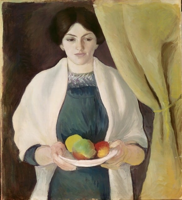 August Macke, Portrait mit Äpfeln, 1909, Städtische Galerie im Lenbachhaus und Kunstbau München, Bernhard und Elly Koehler Stiftung 1965 © ARTOTHEK