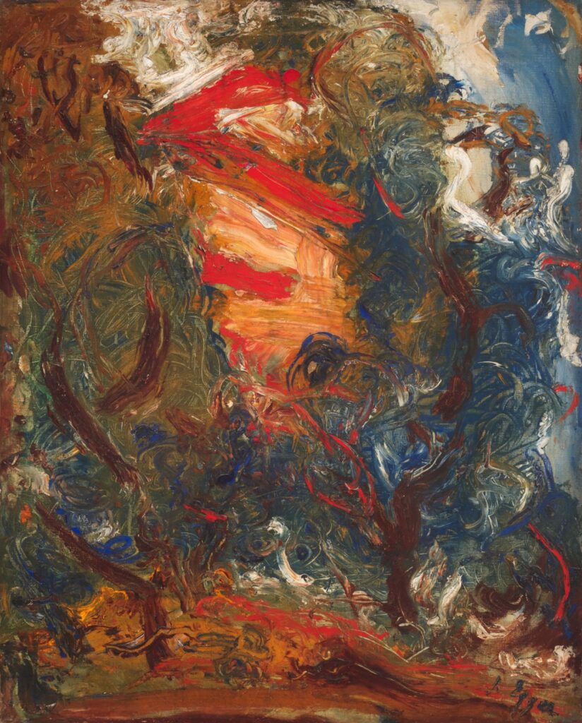 Jean Egger, Haus hinter Bäumen, 1928, Öl auf Leinwand, Privatbesitz, Courtesy Galerie Maier, Innsbruck, Foto: Reinhard Haider