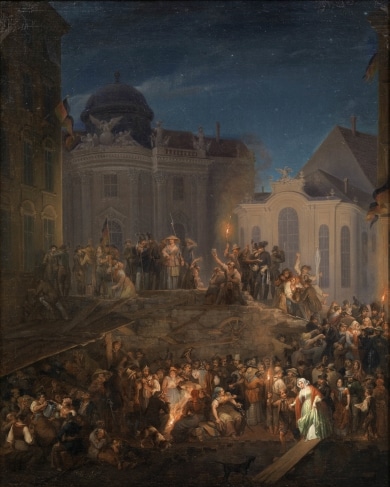 Anton Ziegler, Die Barrikade auf dem Michaelerplatz in der Nacht vom 26. auf den 27. Mai 1848, © Wien Museum Foto: Birgit und Peter Kainz, Wien Museum
