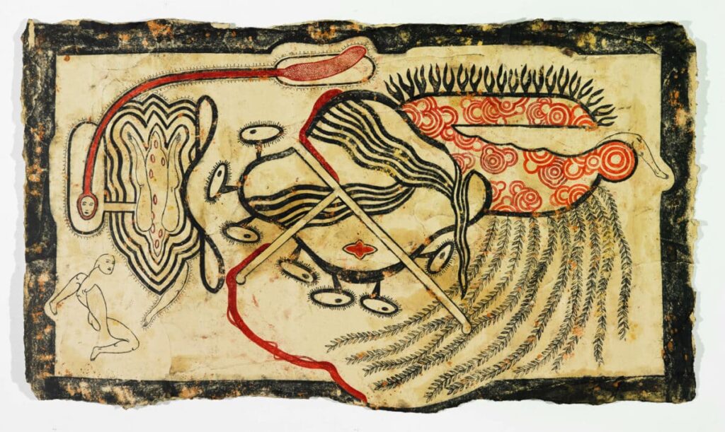 Simone Pellegrini, Trabecolante, 2019, Mischtechnik © galerie gugging