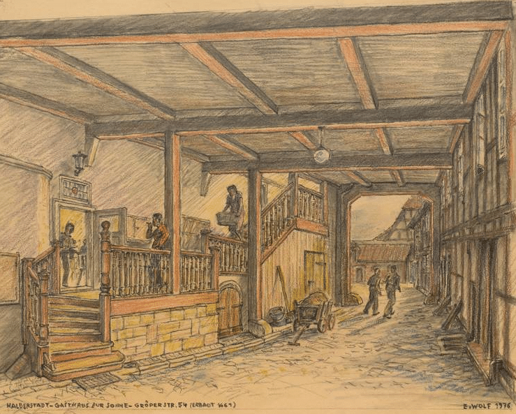 Erhard Wolf_Gasthaus zur Sonne, Halberstadt 1976 © Gleimhaus Museum der deutschen Aufklärung