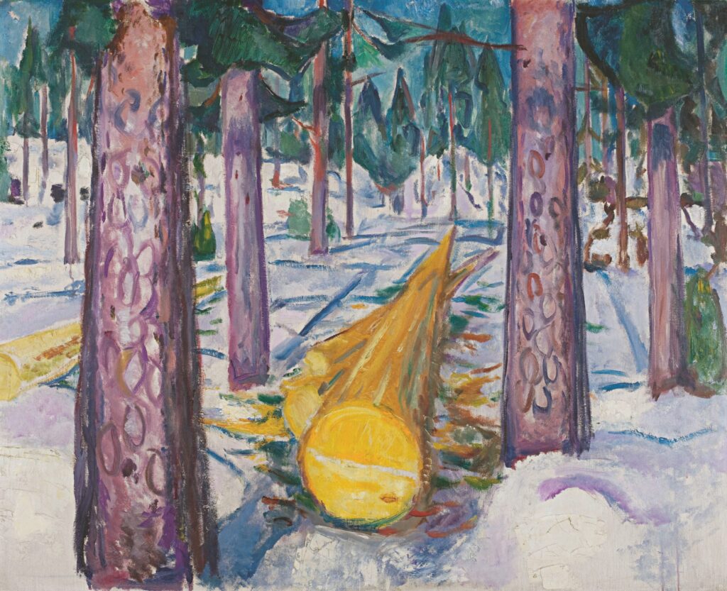 Edvard Munch, The Yellow Log, 1912, Oil on canvas, 129.5 × 159.5 cm, Munchmuseet, Oslo