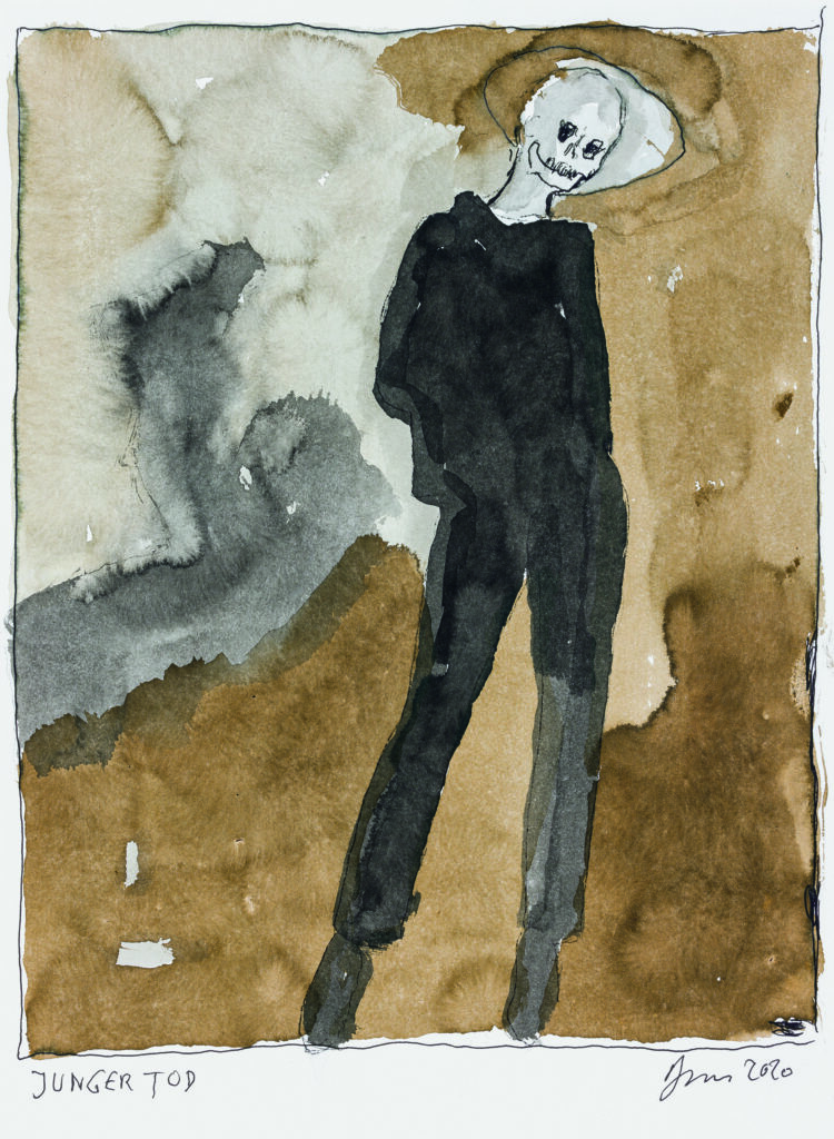 Günter Brus, Junger Tod, 2020. Courtesy of the artist © Günter Brus, Foto: L. Deinhardstein