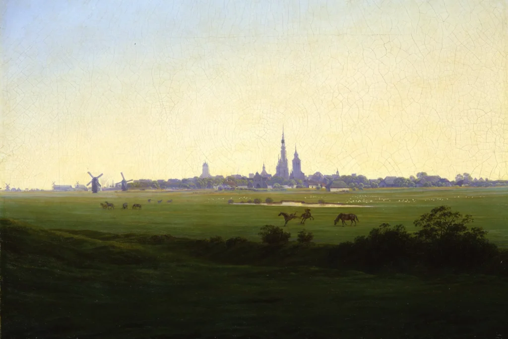 Caspar David Friedrich, Wiesen bei Greifswald, 1821/22 © Hamburger Kunsthalle/bpk, Foto: Elke Walford