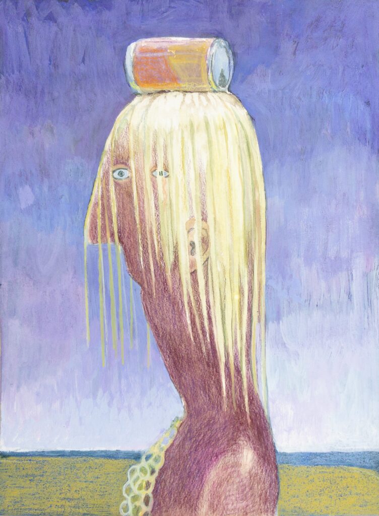 Katia Kelm, Kopfschmuck 3, 2020, Gouache auf Papier, Courtesy die Künstlerin, Foto: Katia Kelm