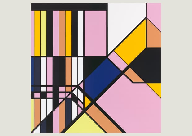 Sarah Morris, Adnoc [Abu Dhabi], 2016 Haushaltslack auf Leinwand, Privatbesitz © Sarah Morris