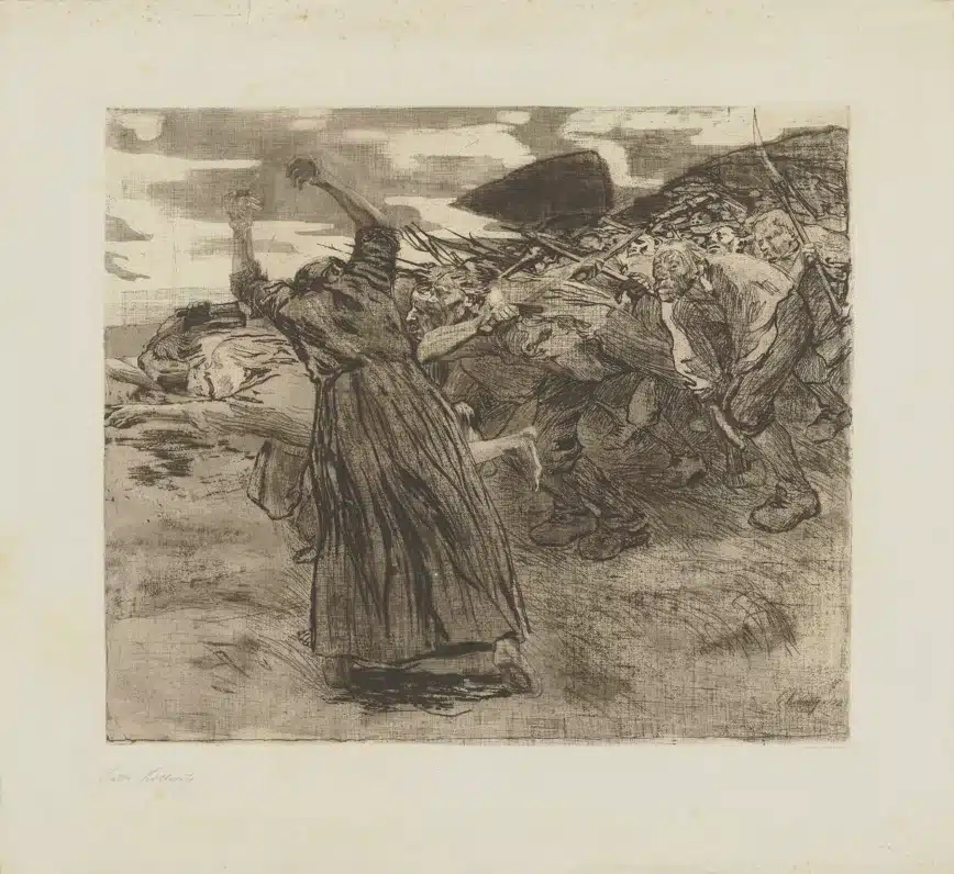 Käthe Kollwitz (1867–1945)Losbruch, Blatt 5 aus dem Zuyklus „Bauernkrieg“, 1902/03 © Städel Museum, Frankfurt am Main