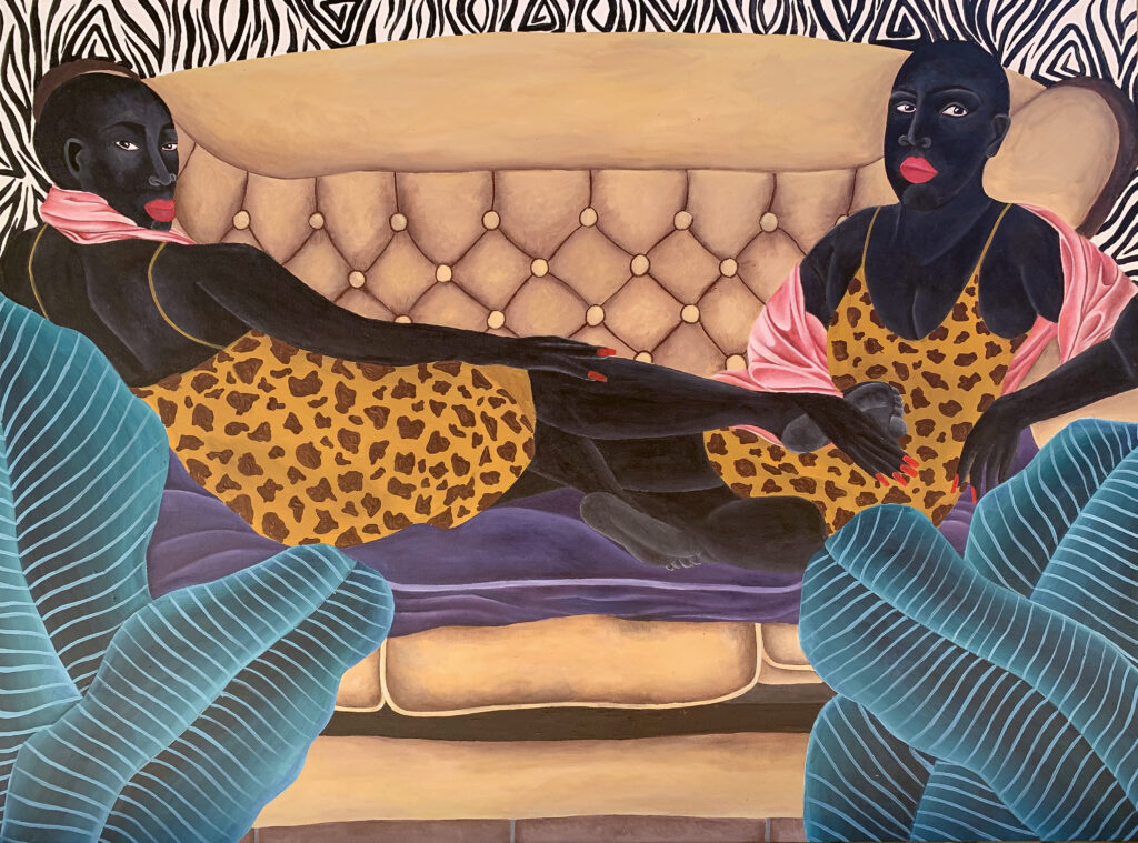 Zandile Tshabalala, Two Reclining Women, 2020, Acrylfarbe auf Leinwand © Courtesy of the Maduna Collection, © Zandile Tshabalala Studio