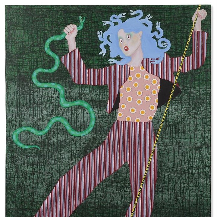 Kiki Gogelnik: Superserpent, 1974, Öl und Acryl auf Leinwand © Bild: SN/Bank Austria Kunstforum/Museum Ortner, Wien/Kiki Gogelnik Foundation