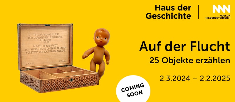 NÖ Museum Betriebs GmbH, Andrea Thuile „Die Holzkassette, hergestellt in Gmünd von Geflüchteten aus der Ukraine 1916 als Geste der Dankbarkeit“; Foto: © Stadtgemeinde Gmünd, Harald Winkler