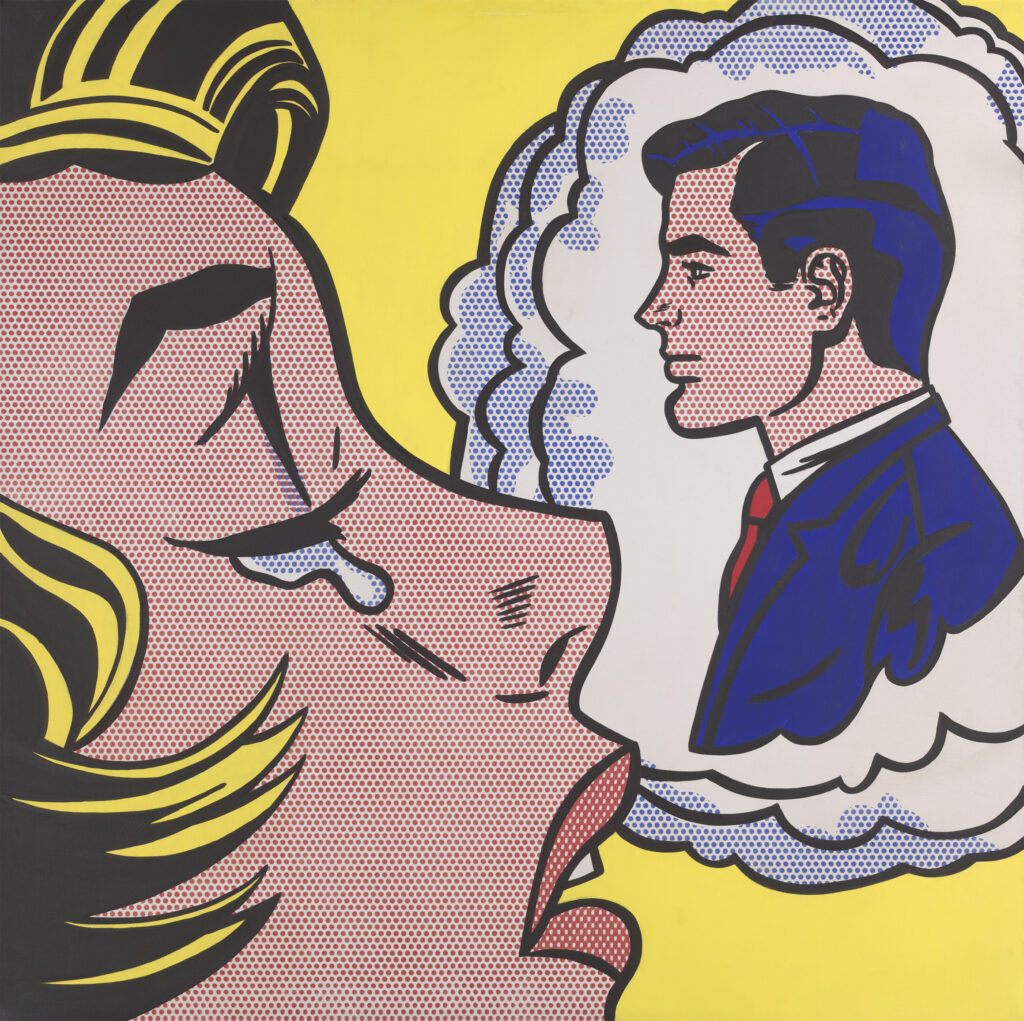 Roy Lichtenstein, Thinking of Him, 1963, Acryl auf Leinwand, Yale University Art Gallery, New Haven, Gift of Richard Brown Baker © Estate of Roy Lichtenstein/Bildrecht, Vienna 2024, Foto: Yale University Art Gallery, New Haven