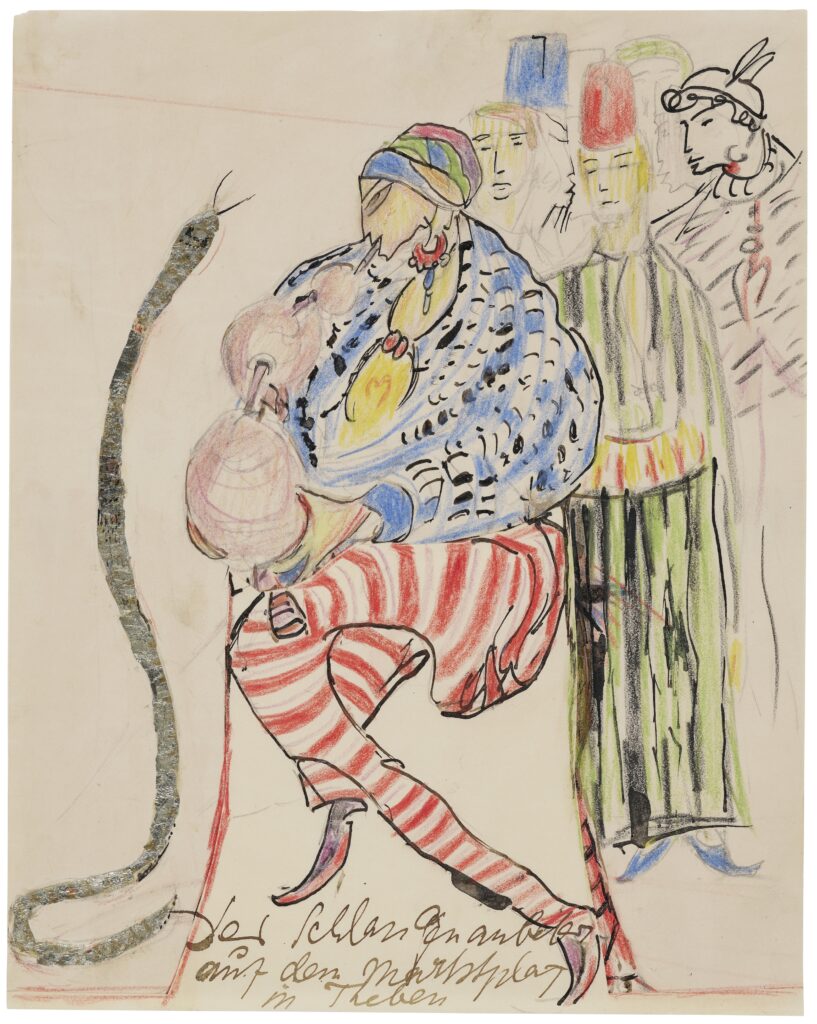 Else Lasker Schüler, Der Schlangenanbeter auf dem Marktplatz von Theben, um 1912, Franz Marc Museum, Stiftung Etta und Otto Stangl, Foto: collecto.art