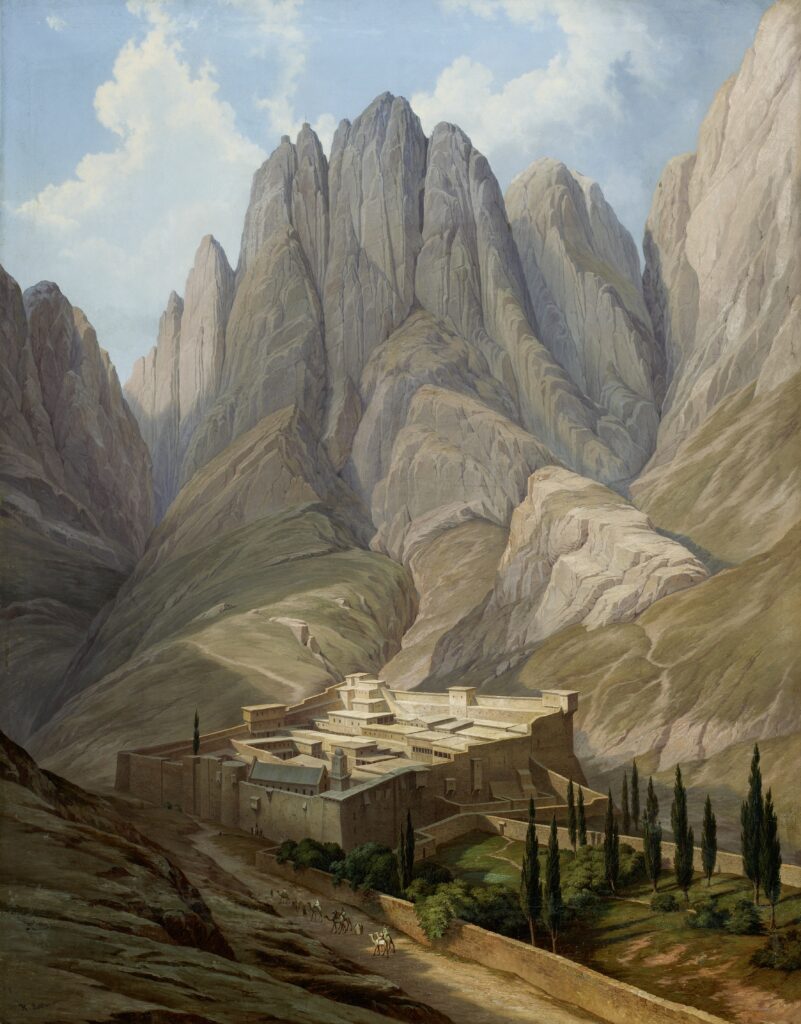 Hubert Sattler (1817–1904), nach David Roberts (1796–1864), Das Katharinenkloster im Sinai(Ägypten), 1851, Öl auf Leinwand © Salzburg Museum/Maurice Rigaud