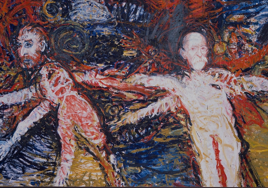 Adolf Frohner, Van Gogh & Cézanne versuchen zu fliegen, 1998 © Adolf Frohner gemeinnützige Privatstiftung, Foto: Peter Böttcher