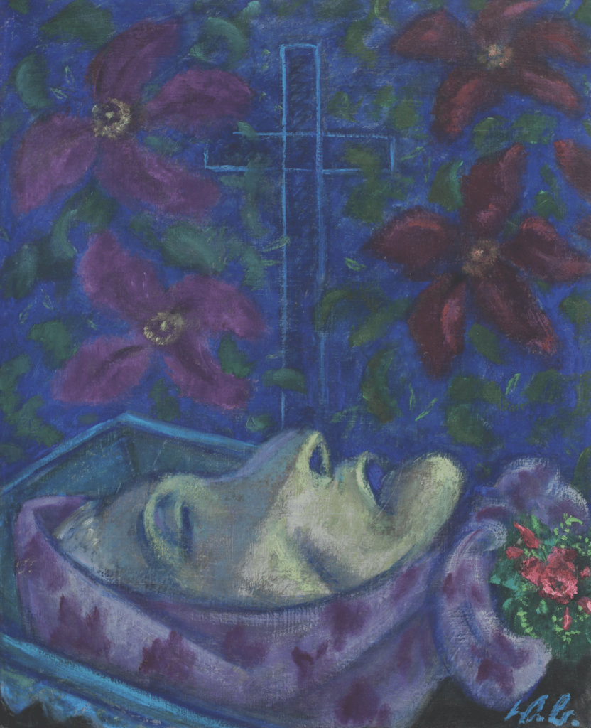 Werner Berg, Tote Bäurin,1980, Öl auf Leinwand,