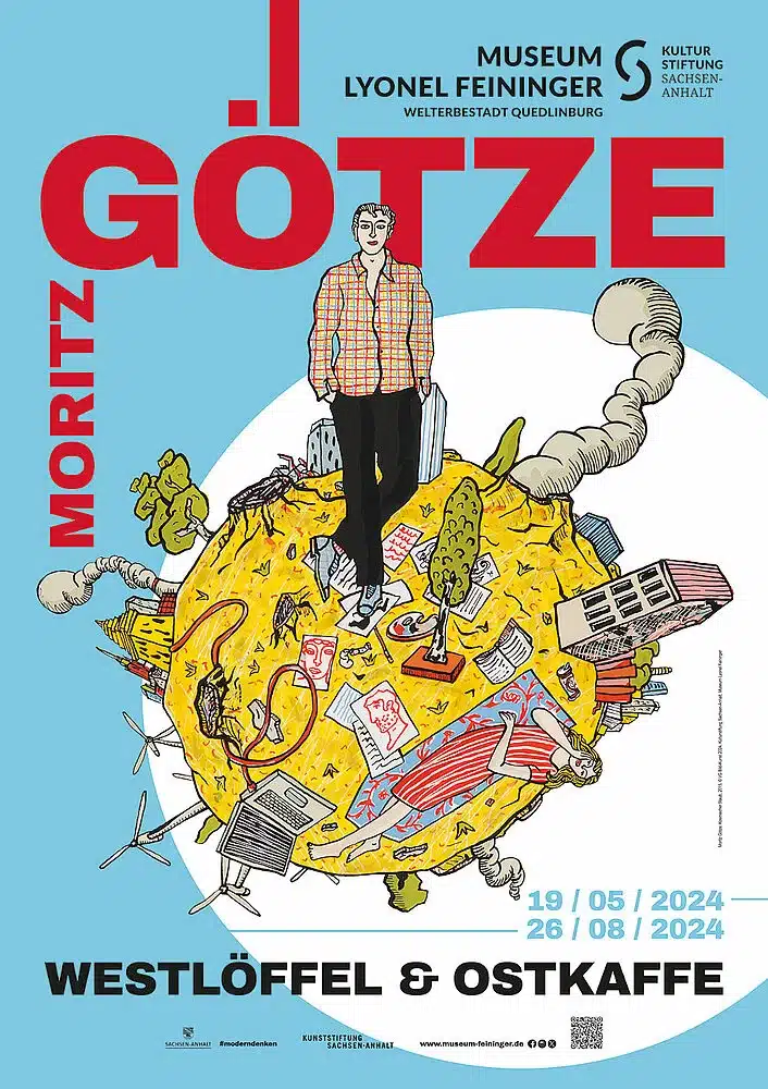 Museum Lyonel Feininger, Ausstellung Moritz Götze | Westlöffel und Ostkaffee, Plakat Website © Museum Lyonel Feininger