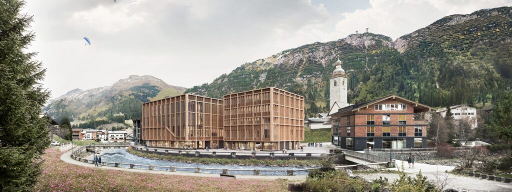 Außenansicht der Lechwelten © Dorner Matt Architekten