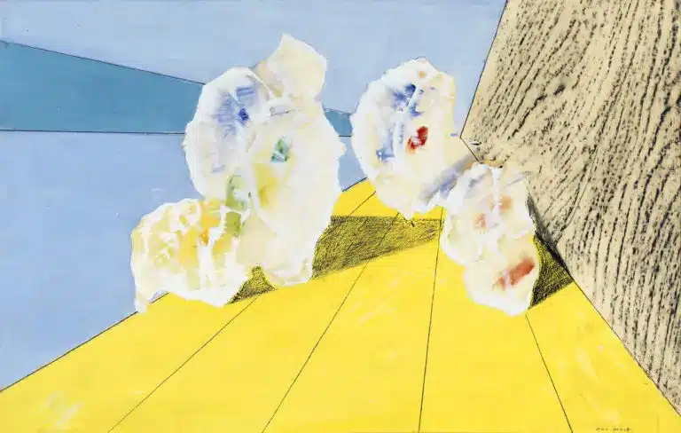 Max Ernst, "Coquillage jaune", 1928. Huile, graphite, crayon et frottage sur papier marouflé sur toile, 41 x 65 cm. Collection particulière. ©2024, ProLitteris, Zurich