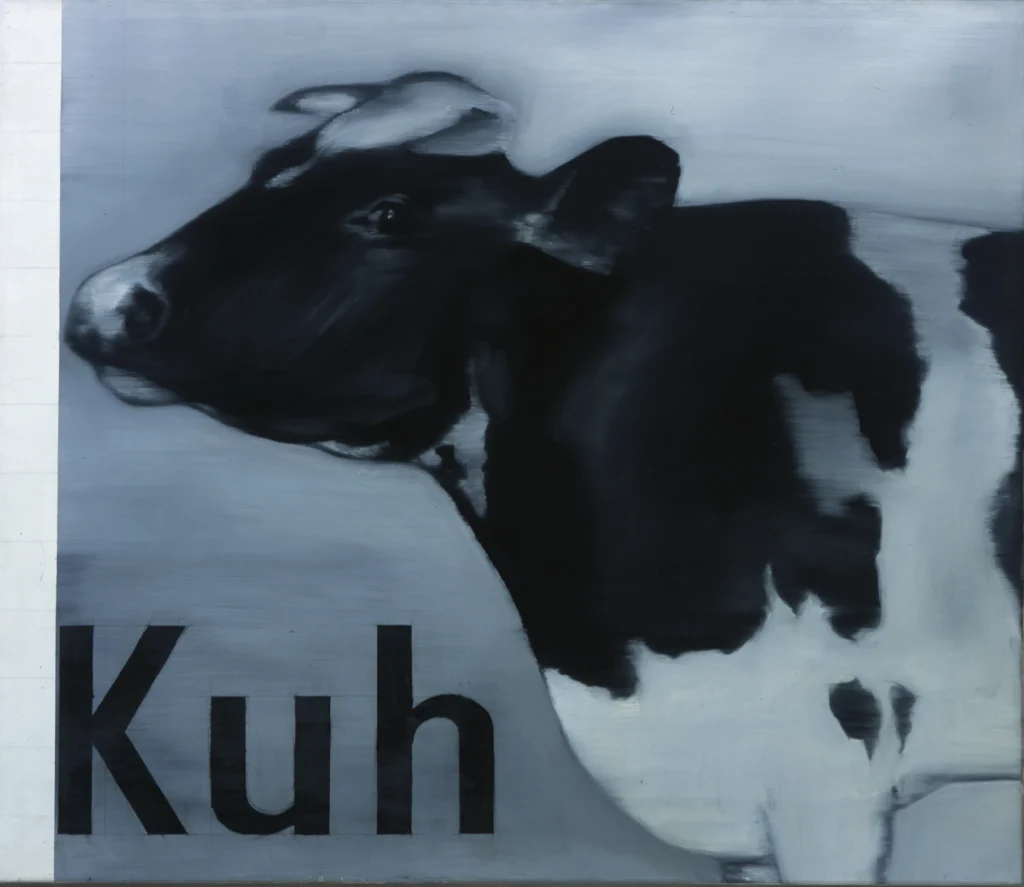 Gerhard Richter, Kuh, 1964, Öl auf Leinwand © Gerhard Richter 2024 (23042024), MKM Museum Küppersmühle für Moderne Kunst, Duisburg, Sammlung Ströher, Foto: Olaf Bergmann, Witten